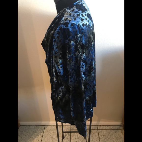 NWOT BONWORTH Blk/Blu SzL TOP - Picture 2 of 8